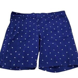 Tommy Hilfiger Nautical Shorts Blue Anchor Mid-Rise 8.5" inseam Women's 8